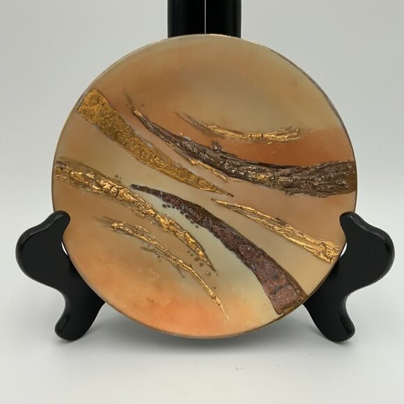 Signed 2003 Hand Painted Porcelain Dish by Belgium Artist Helene Apfelbaum - Picture 1 of 6